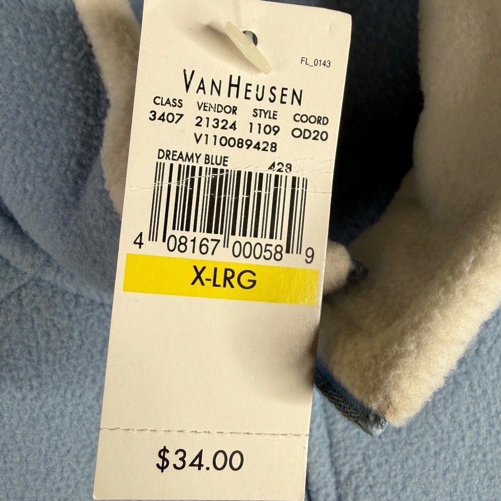 New Van Heusen Sleeveless Fleece Vest size XL Light Blue - Picture 2 of 9